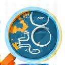 An icon of a magnifying glass over a map.
